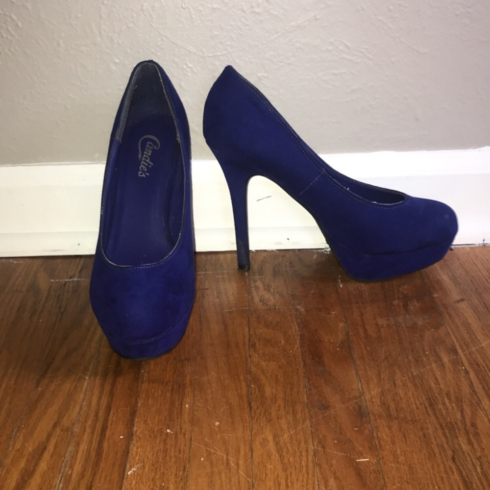 blue high heels